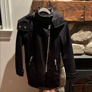 Mackage women’s size m leather and cotton black coat